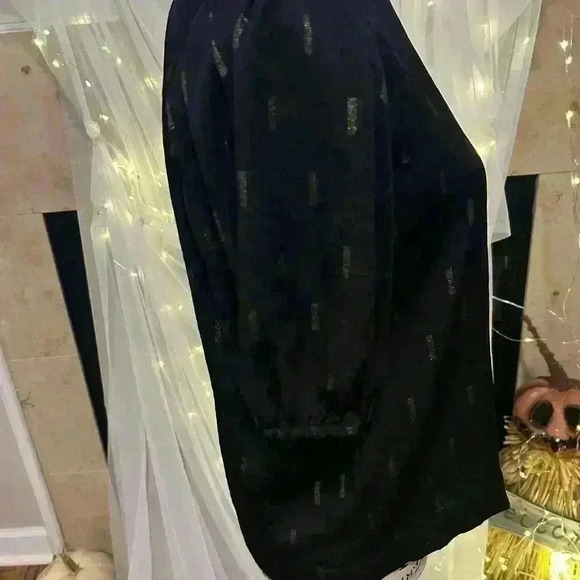 Madewell Metallic Jacquard Puff Sleeve Top. Small. Preowned. - Picture 3 of 4